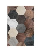 Tapis vinyle Hexagone bois/marbre - 200x266 cm
